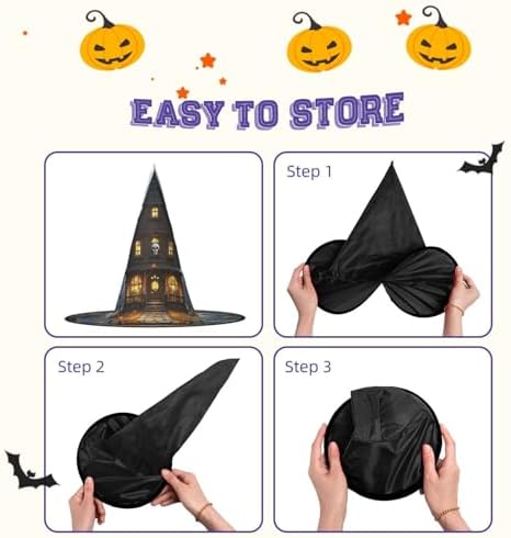 Witch Hats Halloween Cone Wizard Skull Costume Hat