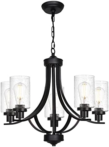 MELUCEE 5 Lights Black Farmhouse Chandelier