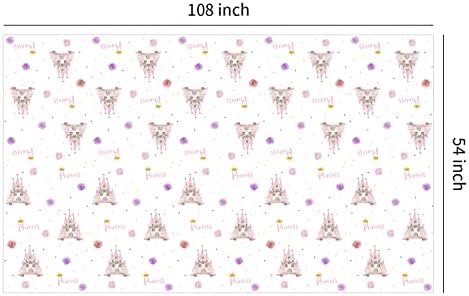Princess Tablecloth - 3 Pack 54x108 Inches for Birthday and Baby Shower