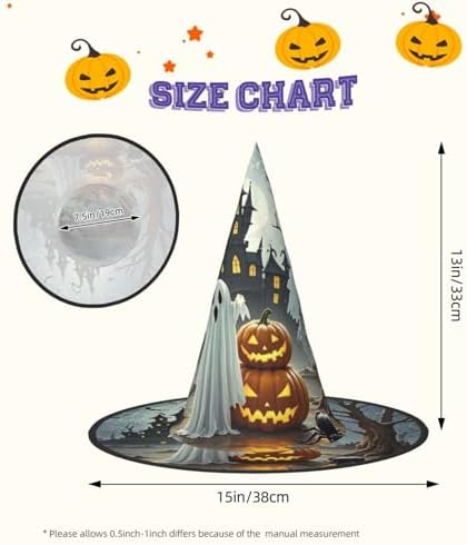 Witch Hats Halloween Cone Wizard Hat Ghost Pumpkin Castle Costume