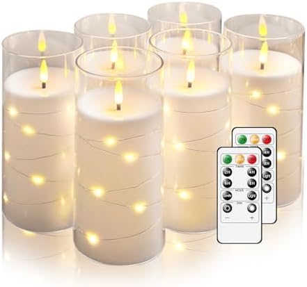 Hinabichan Flameless Candles with Remote Timer 6pcs