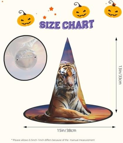 Tiger Colorful Sunset Witch Hat Halloween Costume