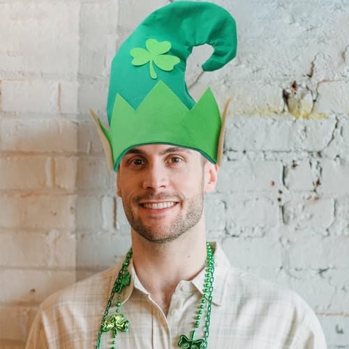 LOGOFUN Plush St Patricks Day Elf Hat Party Accessory
