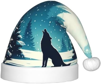 Augenstern Christmas Hat Wolf-Howling-Forest Santa Hat For Kids