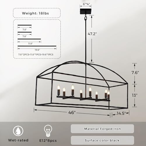 Modern Industrial Linear Chandelier with Bronze Finish