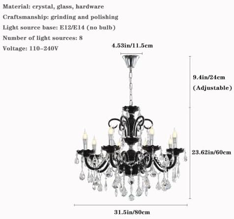 French Elegant Candle Crystal Glass Pendant Light