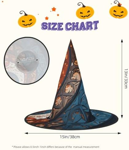 Witch Hats Halloween Cone Wizard Hat with Spiral Pattern