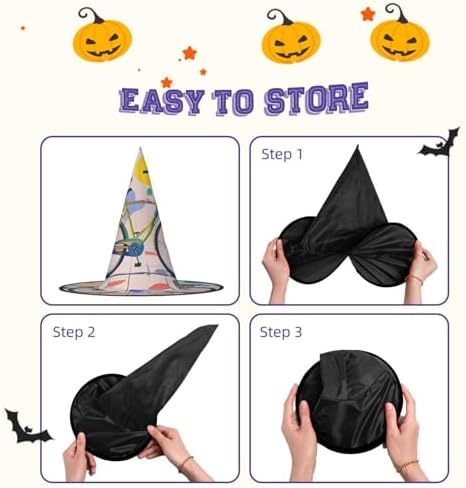 Colorful Bicycle Witch Hat Halloween Costume Headwear