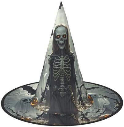 Witch Hats Halloween Cone Wizard Hat Bat Skull Pattern