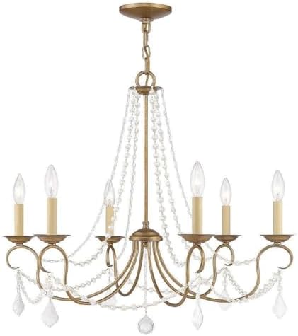 Livex Lighting 6516-48 Antique Gold Leaf Chandelier