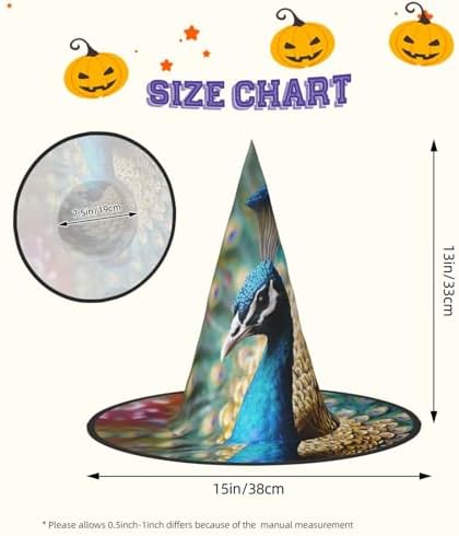 Witch Hats Halloween Cone Wizard Hat Peacock Costume