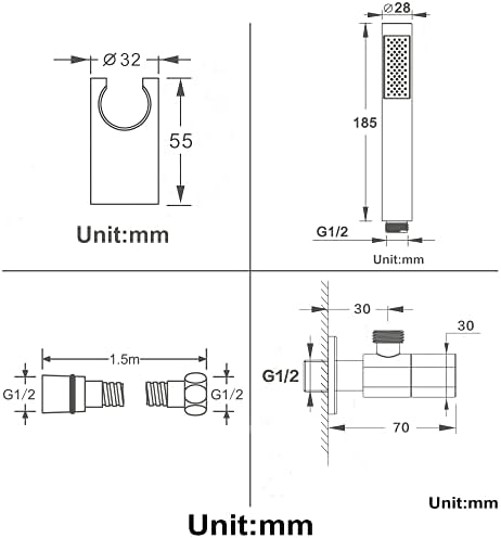 UWEREBFM X High Pressure Handheld Shower Head