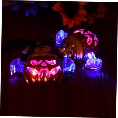 Toyvian 3Pcs LED Pumpkin Lantern Necklace for Halloween Party