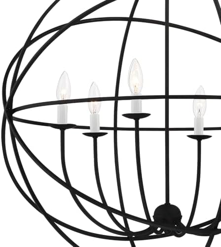 Crystorama Solaris 6 Light Black Chandelier 1