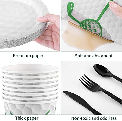 Durony 168 Piece Golf Party Tableware Set for 24 Guests