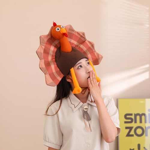 Turkey Headwear Plush Warm Hat for Adults