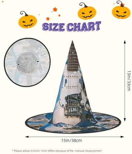 Cool Electric Guitar Witch Halloween Hat Costume