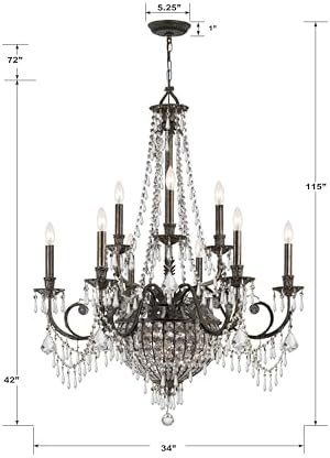 Crystorama Vanderbilt 12 Light Crystal Chandelier