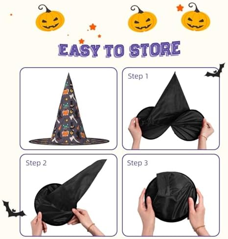 Witch Hats Halloween Cone Wizard Broom Costume Hat
