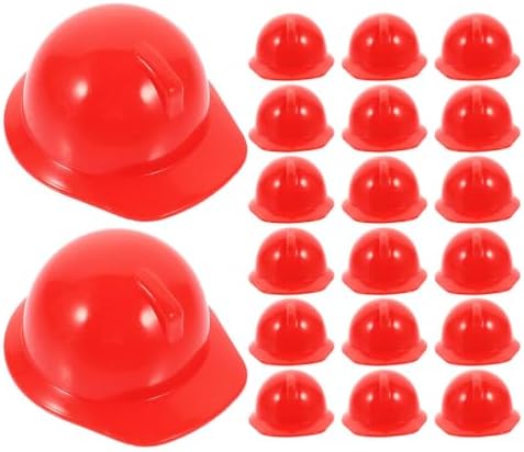 LUOZZY 40Pcs Mini Construction Hats Red