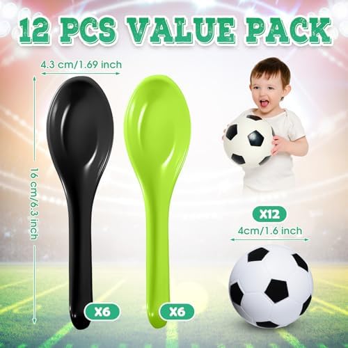 12 Pack Soccer Spoon Relay Race Game Set for Adults and Teens