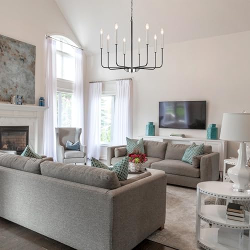 Bed Bath Beyond 8-Light Farmhouse Candle Chandelier Black and Nickel