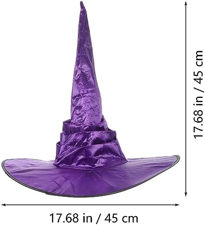 LOGOFUN Halloween Witch Hat Purple Wizard Costume Hat