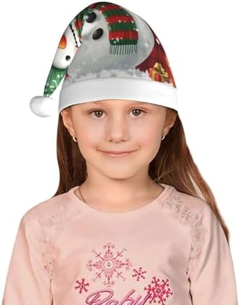 Augenstern Christmas Snowman Plaid Santa Hat For Kids