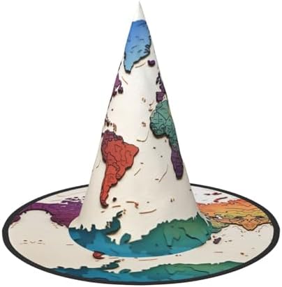 World Map Witch Hat Halloween Costume Headwear