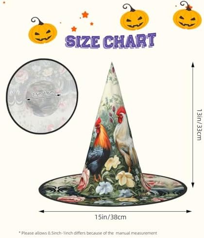 Witch Hats Halloween Cone Wizard Hat Rooster Costume
