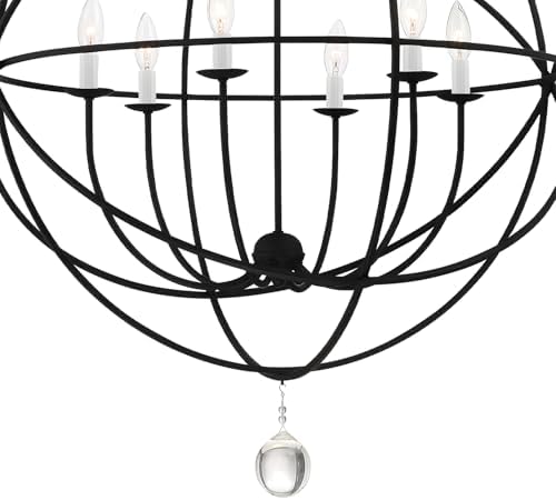 Crystorama Solaris 6 Light Black Chandelier 1