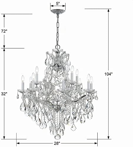 Bohemian Crystal 13 Light Candle Chandelier in Gold