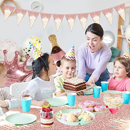 Rose Gold Tablecloths 4Pcs Disposable Party Decorations