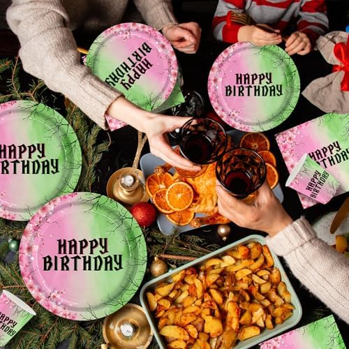 120pcs Witch Birthday Plates Napkins Set for 24 Guests