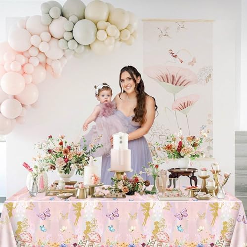 4Pcs Fairy Tablecloths - Party Table Cover for Princess and Spring Themed Events