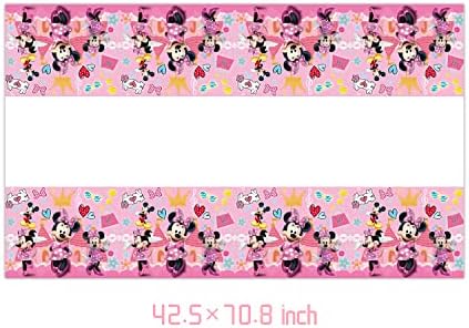 2pcs Minnie Tablecloth Disposable Tablecover for Birthday Party Decorations