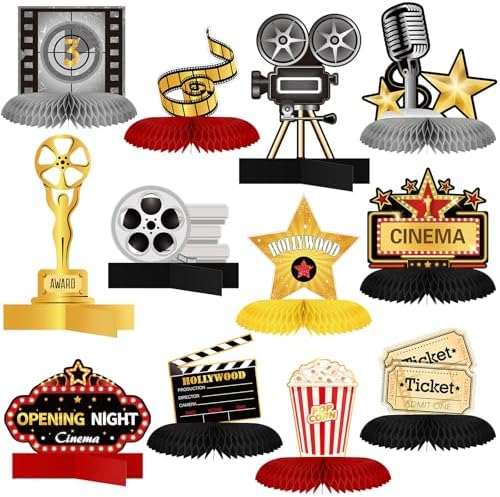 Chinco 12 Piece Movie Night Centerpiece Decorations