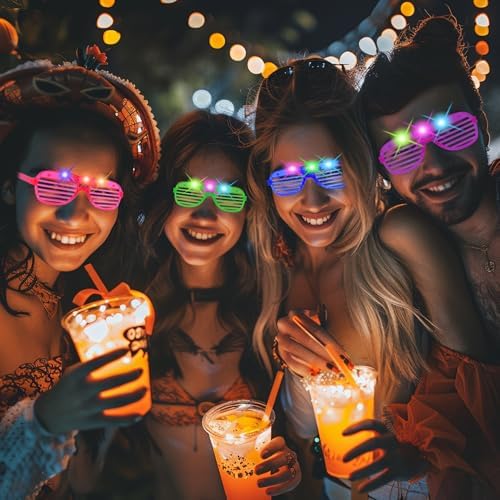 80 Pack LED Glow Glasses with 3 Batteries