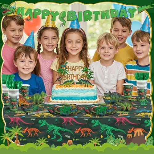 177 Pcs Dinosaur Birthday Party Supplies Set