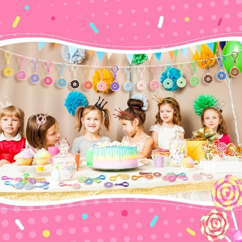 Jadive 72 Pcs Donut Party Favors Keychain Set