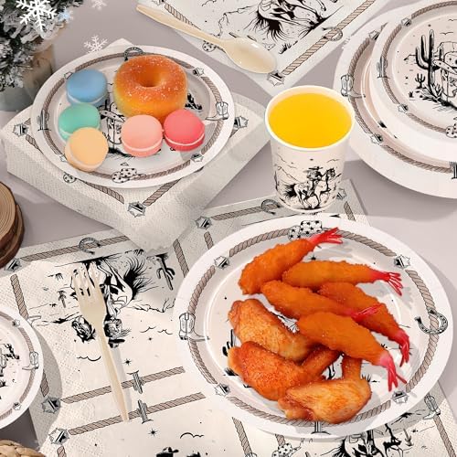 Western Crowgirl Party Tableware Set for 24 Guests