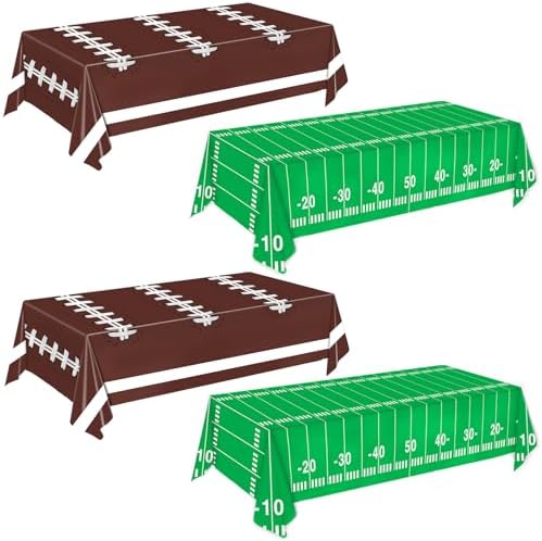 Oigco 4 Pack Football Tablecloths - 54 X 108 Inch