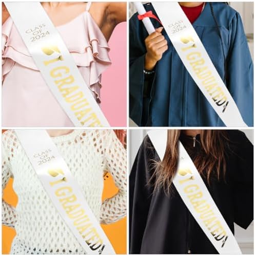 Amosfun Class of 2024 Graduation Sash 4pcs