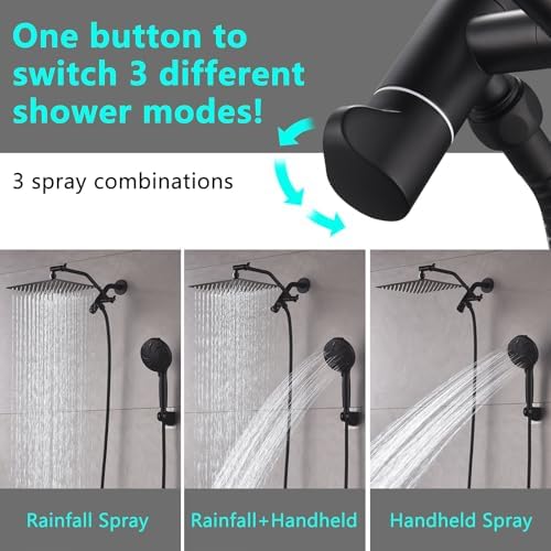 GXCROR All Metal Shower Head Combo with 1299 Extension Arm and 71 Hose