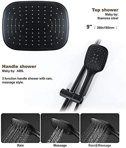 Adjustable 3 Function Handheld Shower Set with Thermostatic Control