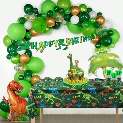 142pcs Dinosaur Birthday Decorations Set for Boys