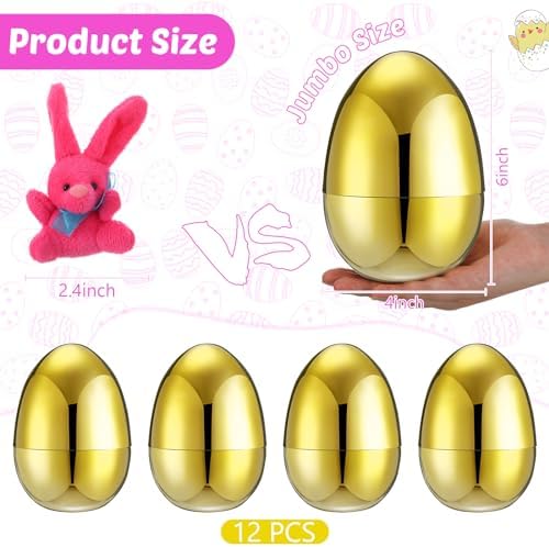 12 Set Jumbo Easter Eggs with Plush Animals