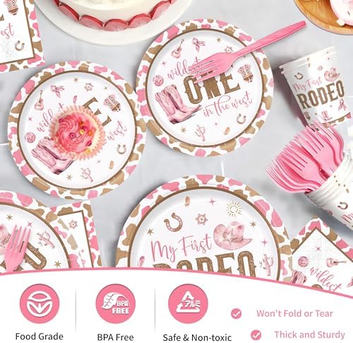 120pcs Western Cowgirl Party Tableware Set
