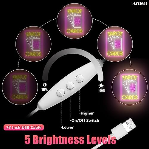 Artlast Tarot Cards Neon Sign with Pink LED Light