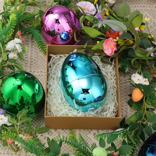 12 Set 6 Inch Jumbo Easter Eggs with Plush Animal Toys